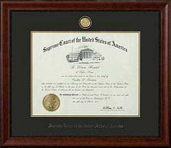 Certificate of admission to the Supreme Court of the United States